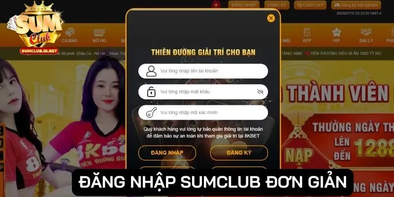 Đăng nhập SUMCLUB đơn giản