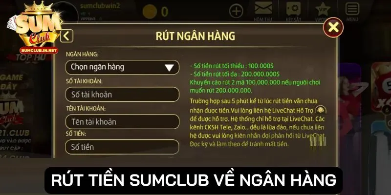 Cần đáp ứng các điều kiện rút tiền SUMCLUB